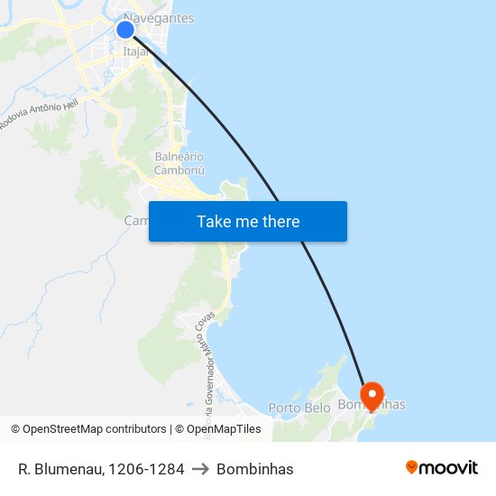 R. Blumenau, 1206-1284 to Bombinhas map