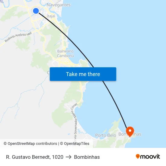 R. Gustavo Bernedt, 1020 to Bombinhas map