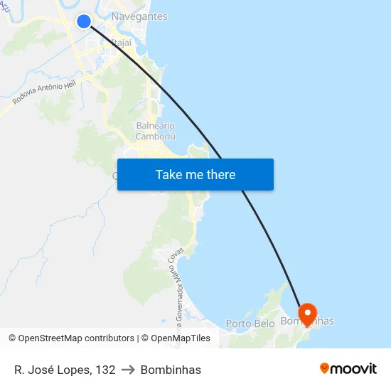 R. José Lopes, 132 to Bombinhas map