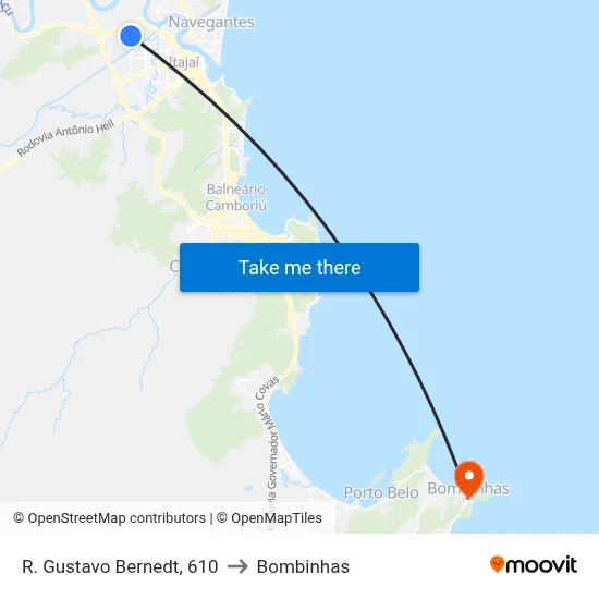 R. Gustavo Bernedt, 610 to Bombinhas map