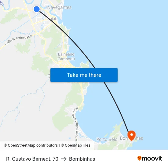 R. Gustavo Bernedt, 70 to Bombinhas map