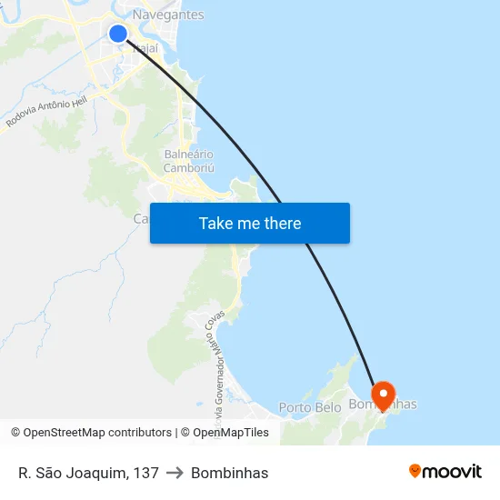 R. São Joaquim, 137 to Bombinhas map
