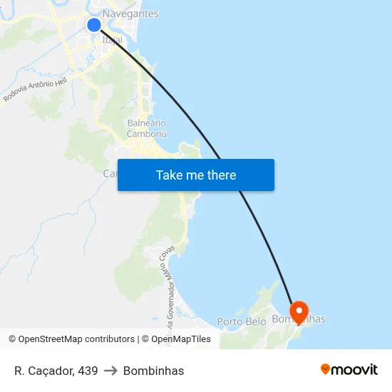 R. Caçador, 439 to Bombinhas map