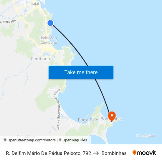 R. Delfim Mário De Pádua Peixoto, 792 to Bombinhas map