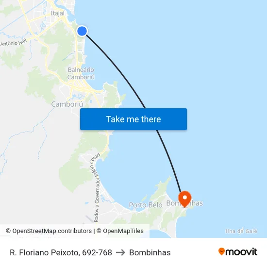 R. Floriano Peixoto, 692-768 to Bombinhas map