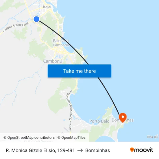 R. Mônica Gizele Elisio, 129-491 to Bombinhas map