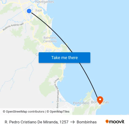 R. Pedro Cristiano De Miranda, 1257 to Bombinhas map