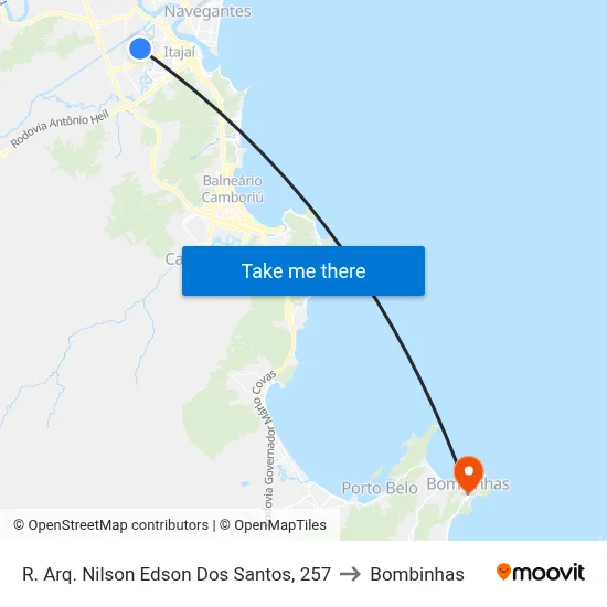 R. Arq. Nilson Edson Dos Santos, 257 to Bombinhas map