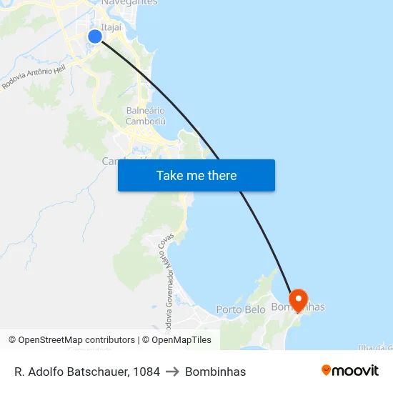 R. Adolfo Batschauer, 1084 to Bombinhas map