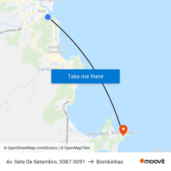 Av. Sete De Setembro, 3087-3091 to Bombinhas map