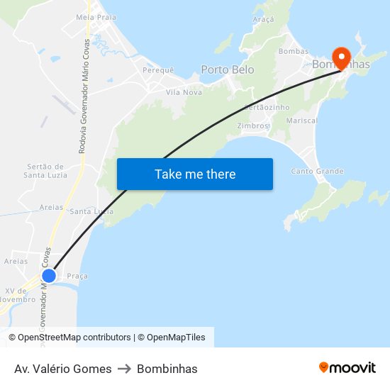 Av. Valério Gomes to Bombinhas map