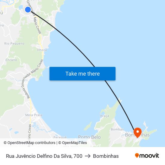 Rua Juvêncio Delfino Da Silva, 700 to Bombinhas map