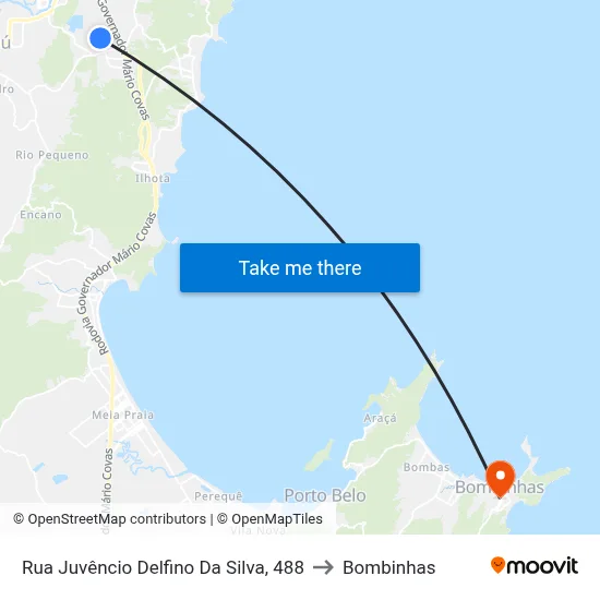 Rua Juvêncio Delfino Da Silva, 488 to Bombinhas map