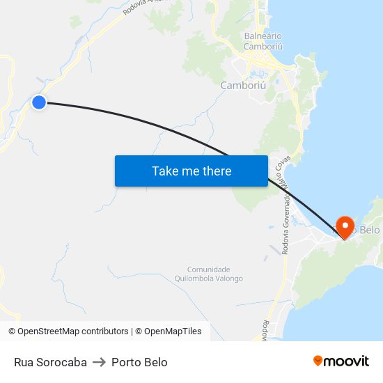 Rua Sorocaba to Porto Belo map
