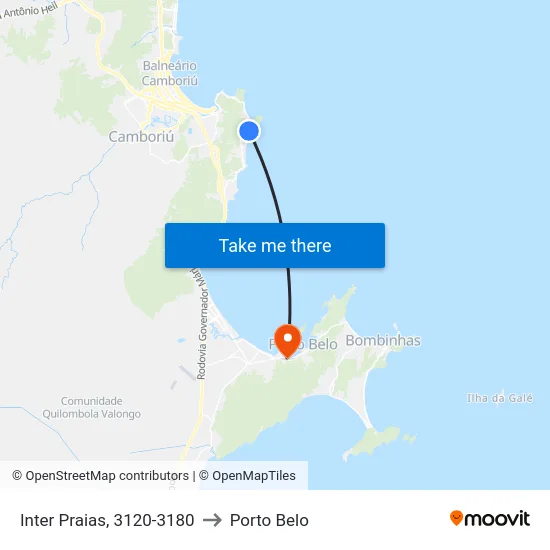 Inter Praias, 3120-3180 to Porto Belo map