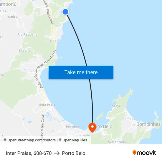 Inter Praias, 608-670 to Porto Belo map