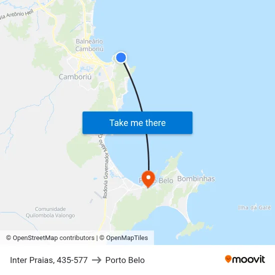 Inter Praias, 435-577 to Porto Belo map