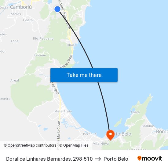 Doralice Linhares Bernardes, 298-510 to Porto Belo map