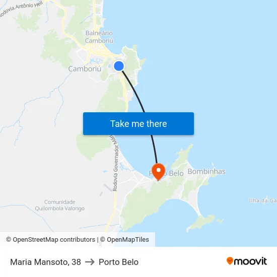Maria Mansoto, 38 to Porto Belo map