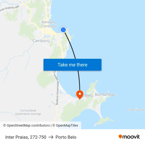 Inter Praias, 272-750 to Porto Belo map