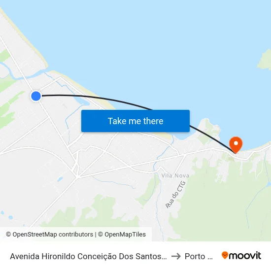 Avenida Hironildo Conceição Dos Santos, 397-411 to Porto Belo map