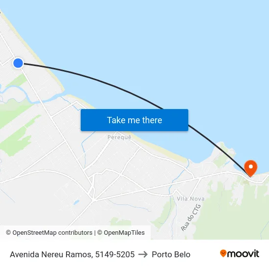 Avenida Nereu Ramos, 5149-5205 to Porto Belo map