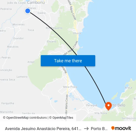Avenida Jesuíno Anastácio Pereira, 641-685 to Porto Belo map