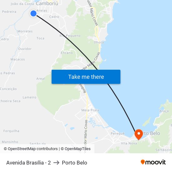 Avenida Brasília - 2 to Porto Belo map