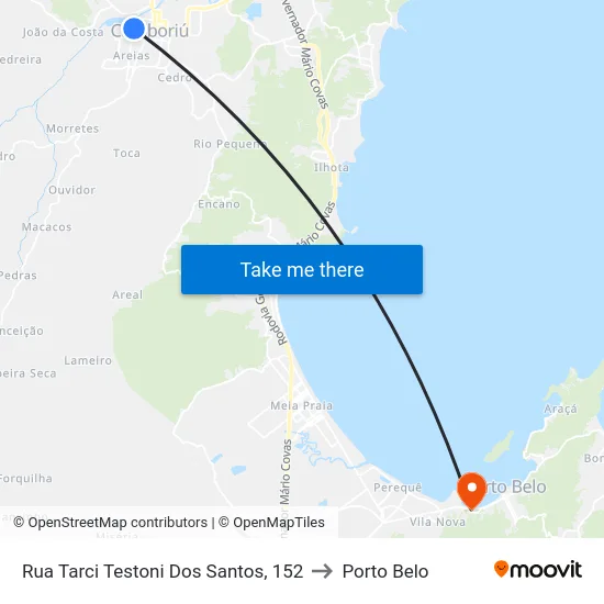 Rua Tarci Testoni Dos Santos, 152 to Porto Belo map