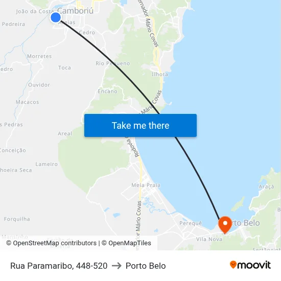 Rua Paramaribo, 448-520 to Porto Belo map