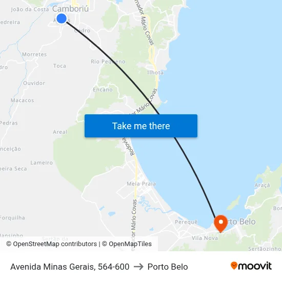 Avenida Minas Gerais, 564-600 to Porto Belo map