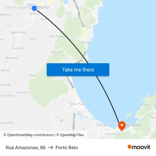 Rua Amazonas, 86 to Porto Belo map