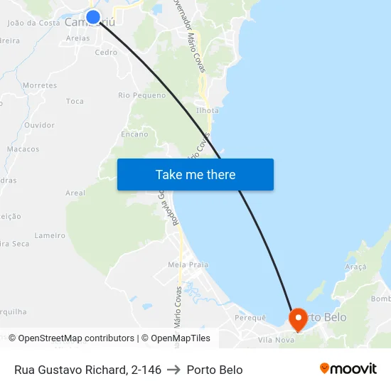 Rua Gustavo Richard, 2-146 to Porto Belo map