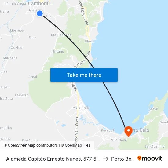 Alameda Capitão Ernesto Nunes, 577-595 to Porto Belo map