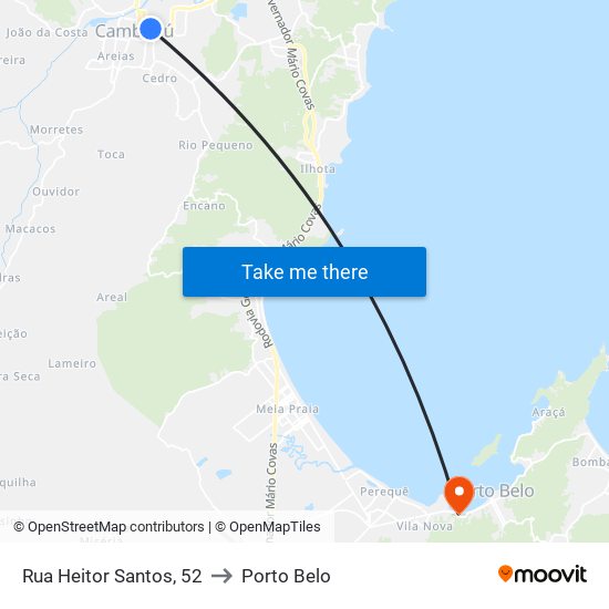 Rua Heitor Santos, 52 to Porto Belo map