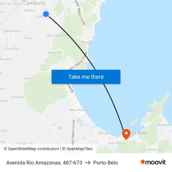 Avenida Rio Amazonas, 487-673 to Porto Belo map