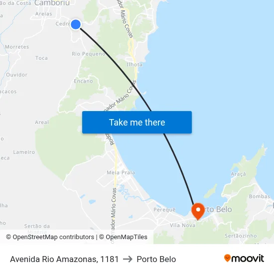 Avenida Rio Amazonas, 1181 to Porto Belo map