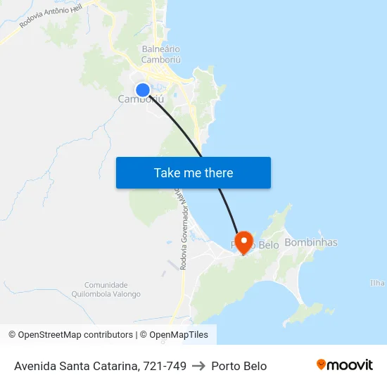 Avenida Santa Catarina, 721-749 to Porto Belo map