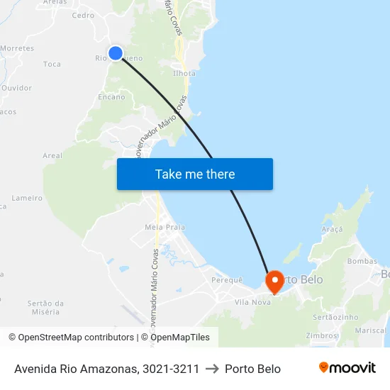 Avenida Rio Amazonas, 3021-3211 to Porto Belo map