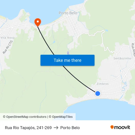 Rua Rio Tapajós, 241-269 to Porto Belo map