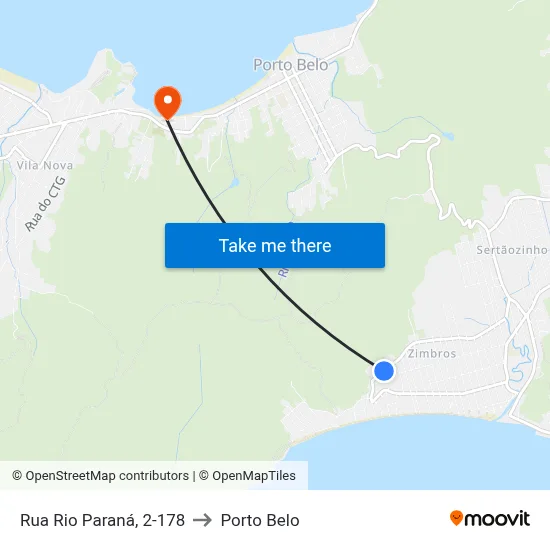 Rua Rio Paraná, 2-178 to Porto Belo map