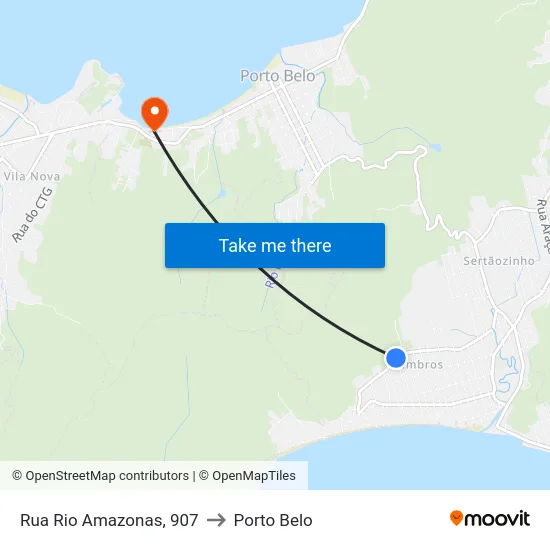 Rua Rio Amazonas, 907 to Porto Belo map