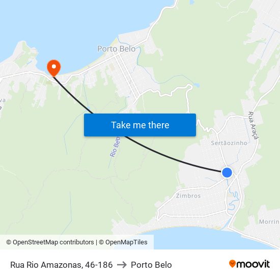 Rua Rio Amazonas, 46-186 to Porto Belo map