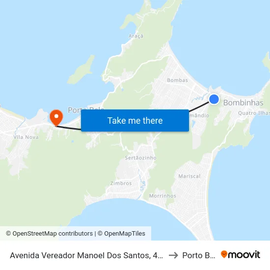 Avenida Vereador Manoel Dos Santos, 416-484 to Porto Belo map