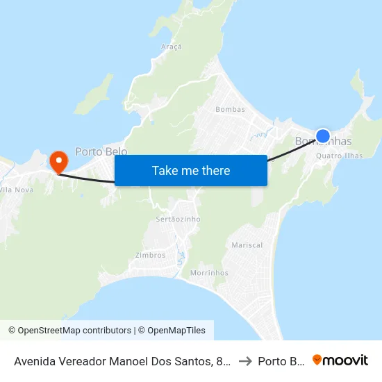 Avenida Vereador Manoel Dos Santos, 830-842 to Porto Belo map