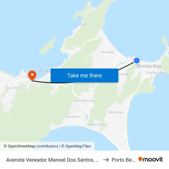 Avenida Vereador Manoel Dos Santos, 95 to Porto Belo map