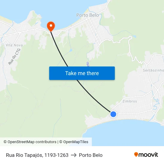 Rua Rio Tapajós, 1193-1263 to Porto Belo map