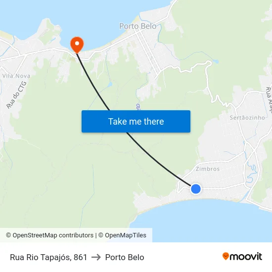 Rua Rio Tapajós, 861 to Porto Belo map