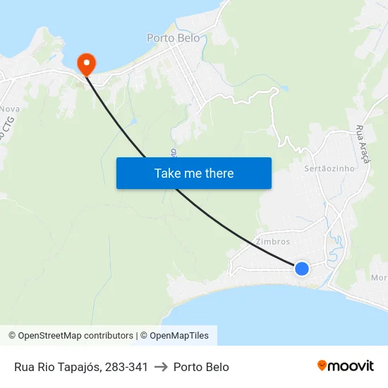 Rua Rio Tapajós, 283-341 to Porto Belo map