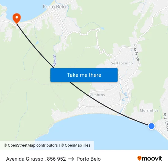 Avenida Girassol, 856-952 to Porto Belo map